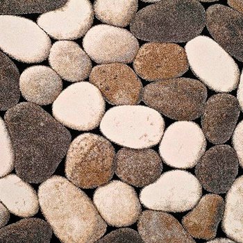 Alfombras 100% Polipropileno HEAT-SET Frisè Alfombra geométrica piedras gris 60x120